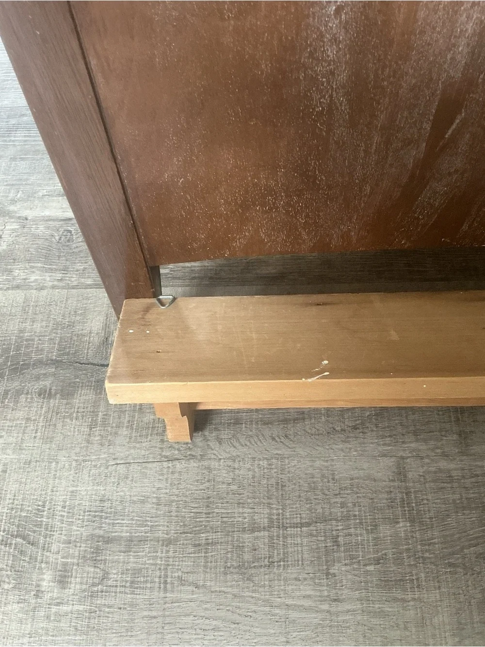 Vintage Handmade Bathroom Wooden Wall Shelf 'Bath 5 Cents' Rustic Country Cabin